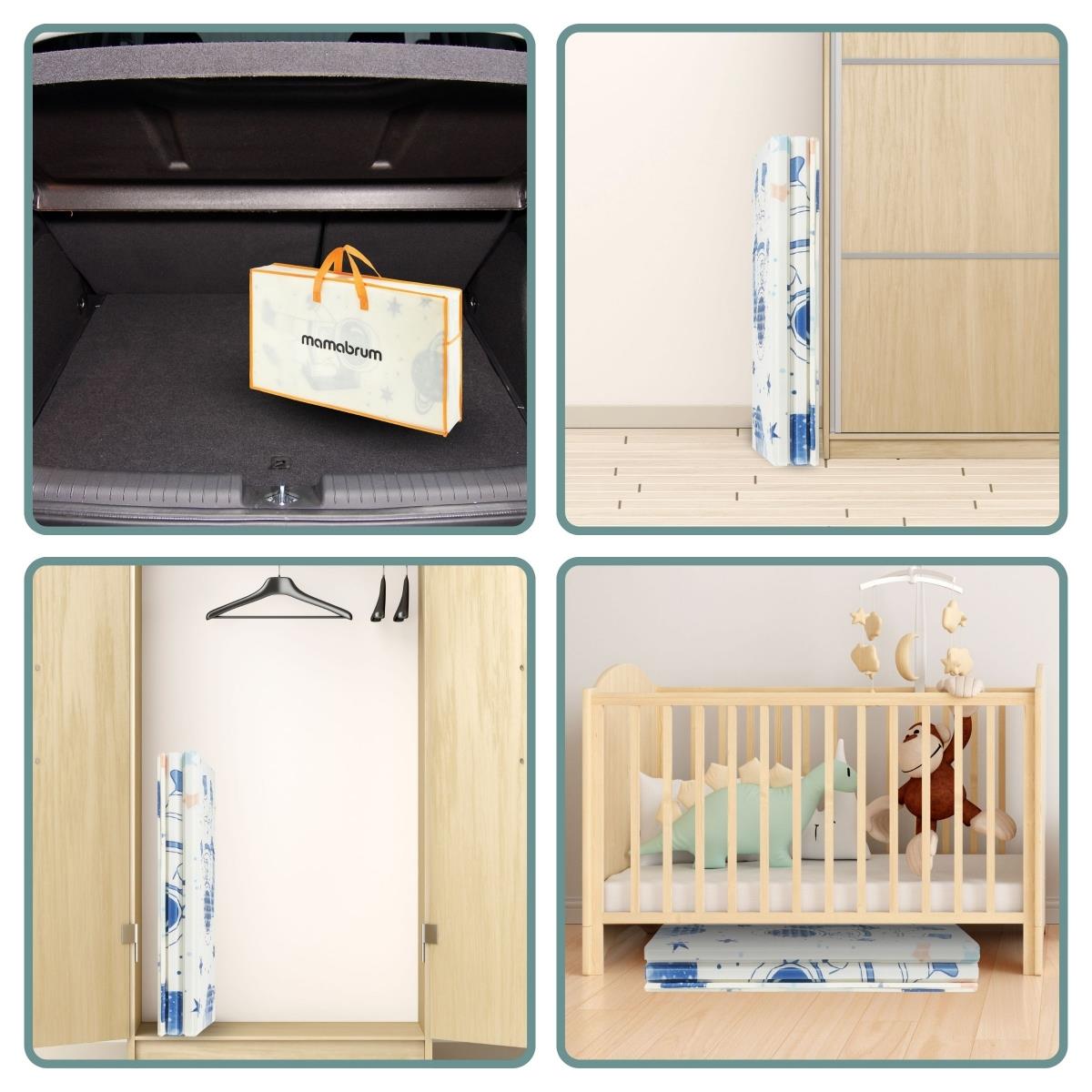 Alfombrilla de espuma plegable por las dos caras 180 x 120 x 1cm - Cosmos/Triángulos geométricos