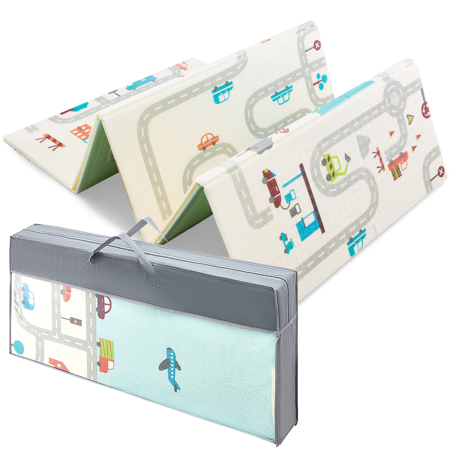 Estera de espuma XXL de doble cara - plegable 1 CM (montaña y carretera)