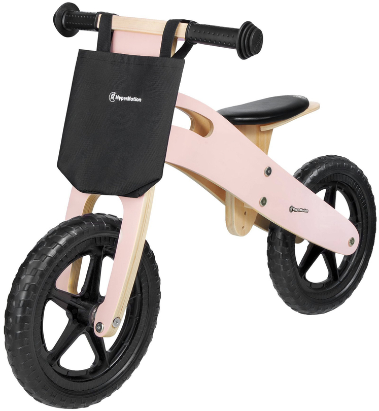 Bicicleta sin pedales de madera HyperMotion LEXI - ruedas de espuma, súper ligera - rosa