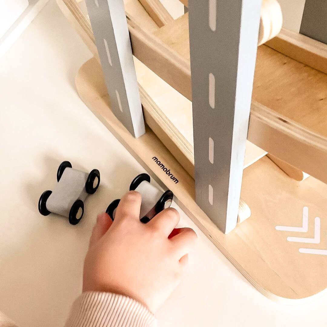 Pista de madera - tobogán para coches - 6 plantas