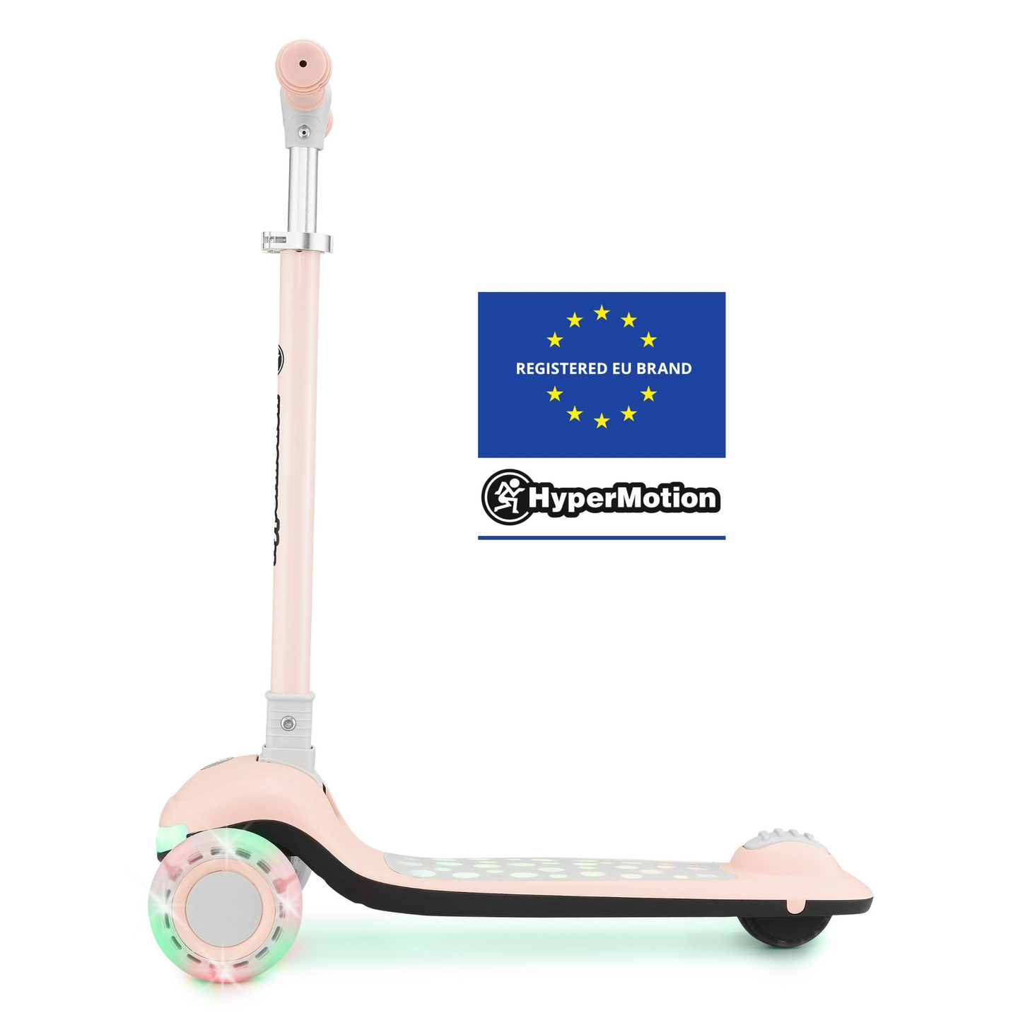 Patinete de equilibrio 3 en 1 HyperMotion LUMI - plataforma iluminada y ruedas LED, color rosa