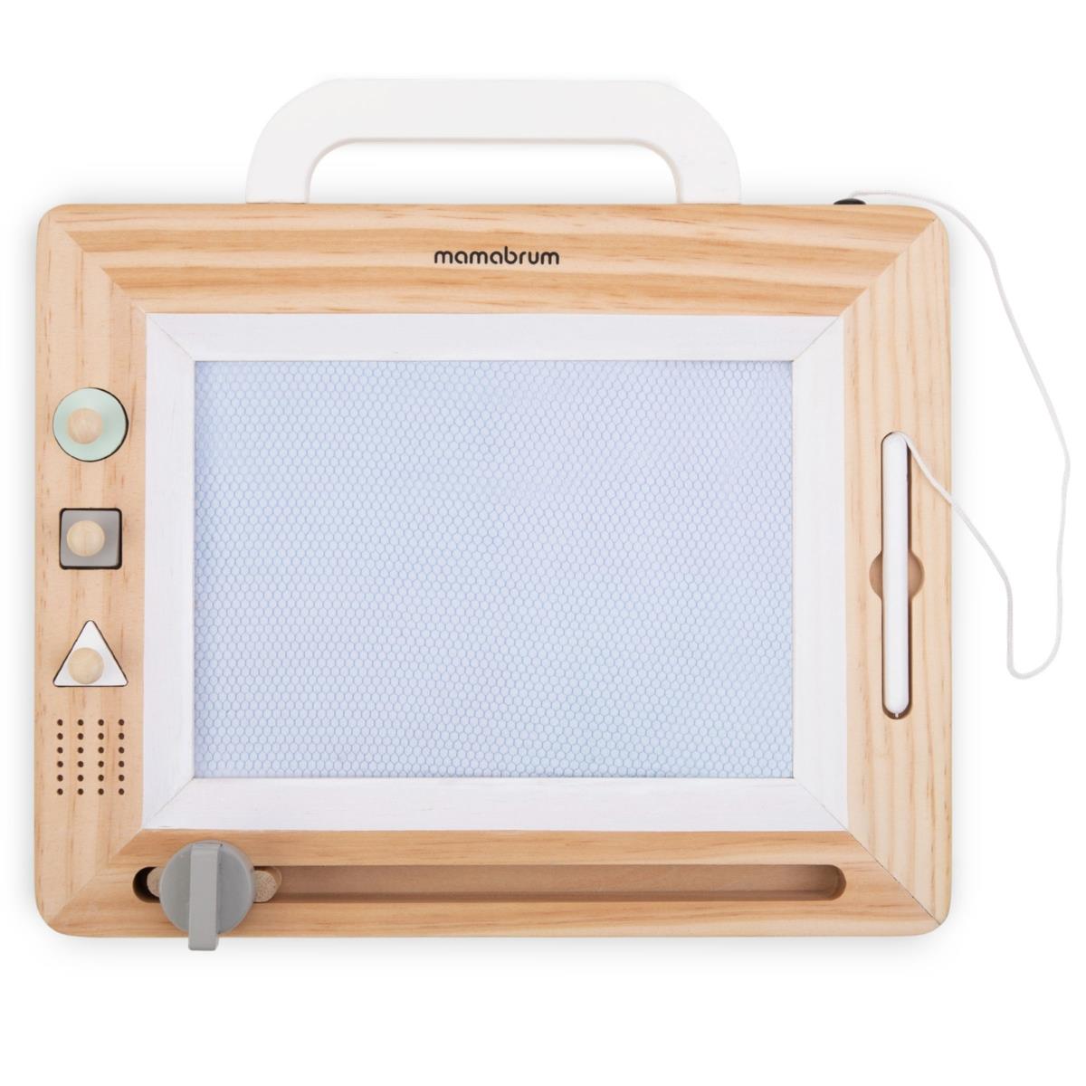 Álbum de recortes de madera con sellos - tablero de dibujo