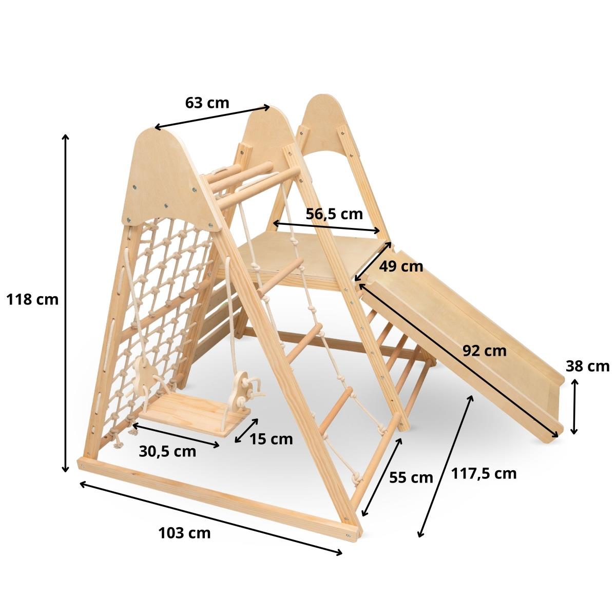Parque infantil de madera XL 5en1