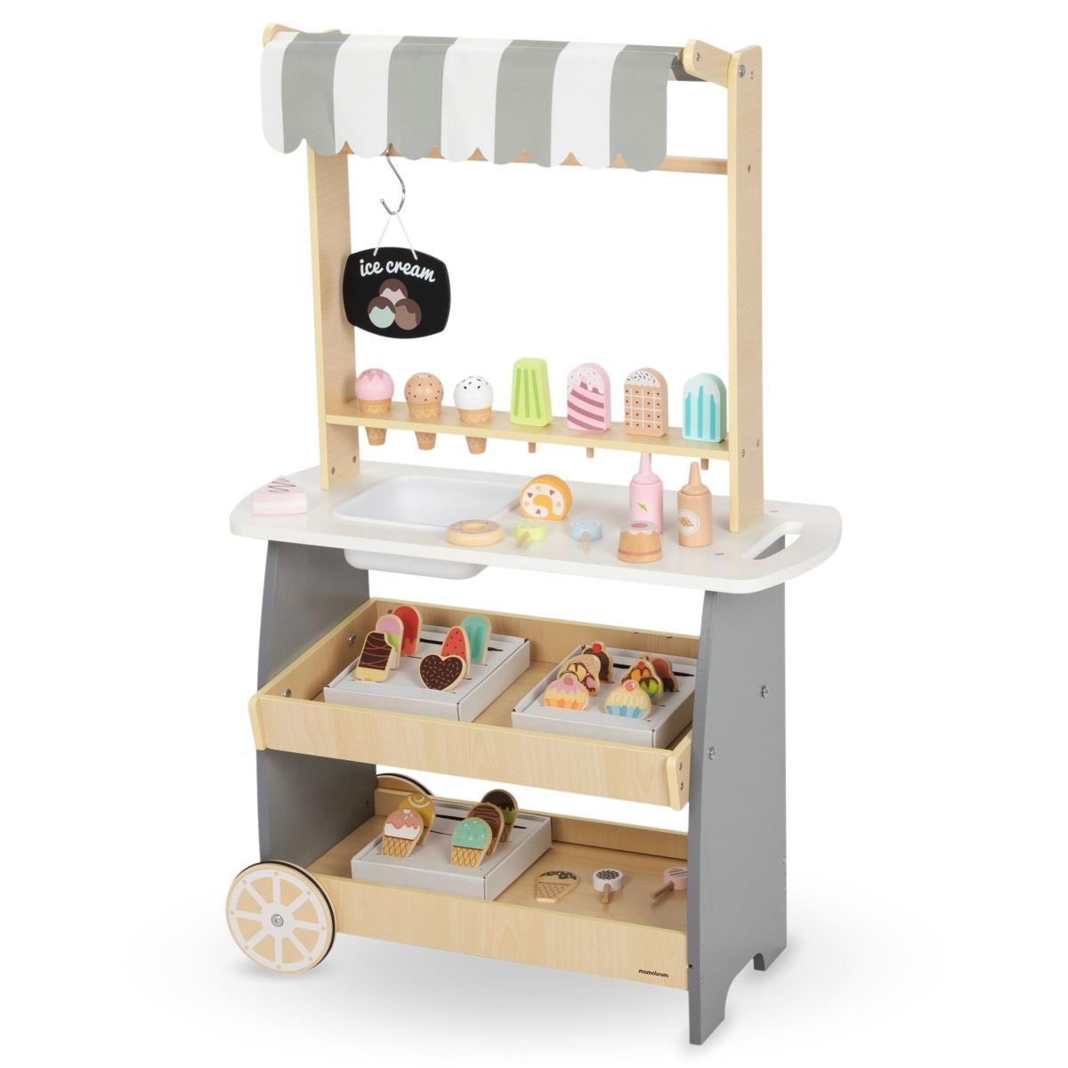 Heladería de madera con ruedas - carrito de helados