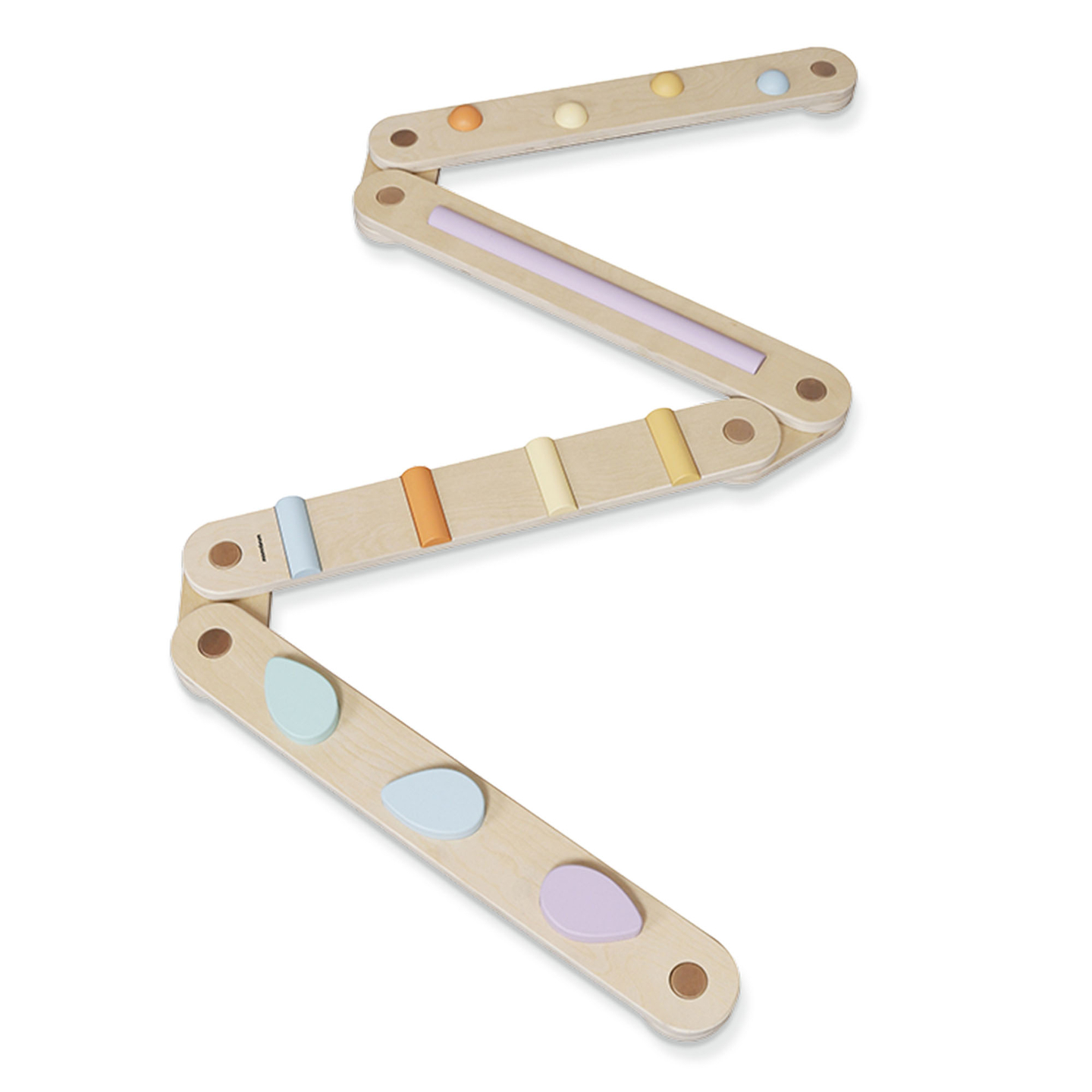 Gran recorrido sensorial de madera - pista de equilibrio - 9 elementos