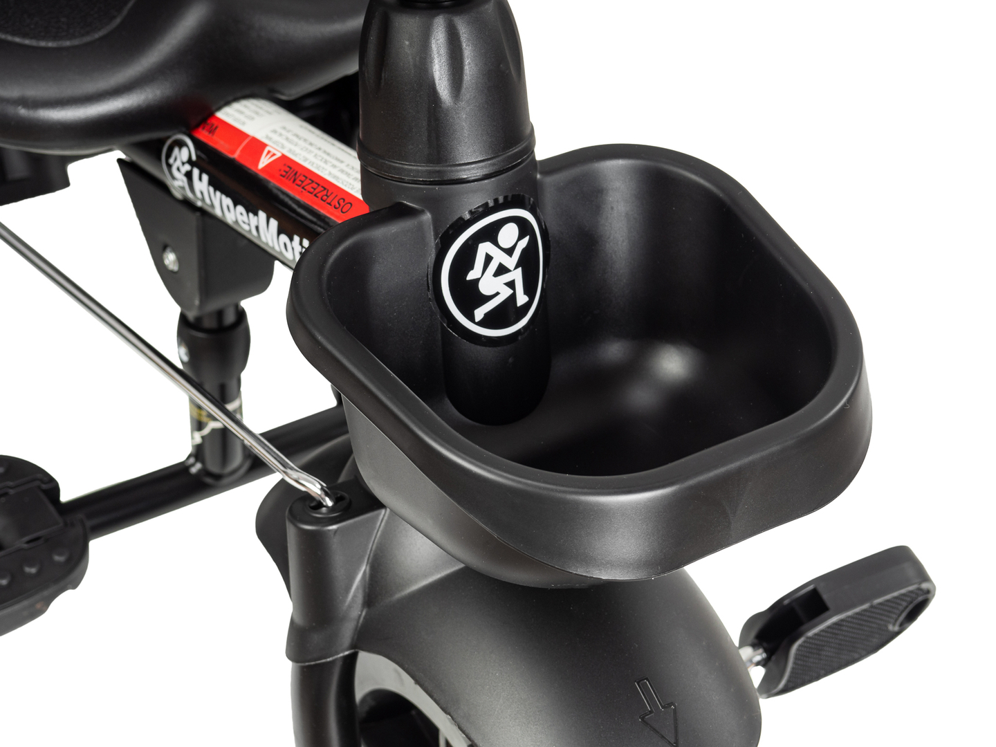 Triciclo HyperMotion TOBI VECTOR: ruedas infladas permanentemente + empujador. De color negro.