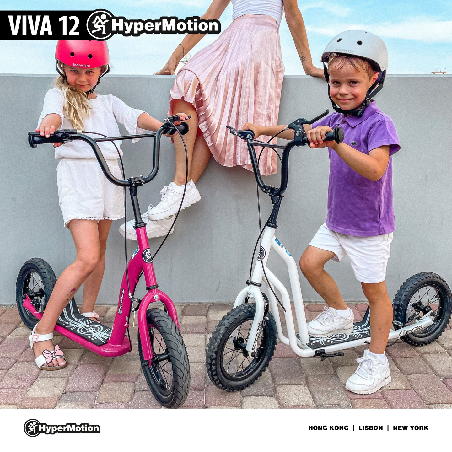 Patinete HyperMotion VIVA 12 (ruedas infladas 30cm) - Blanco