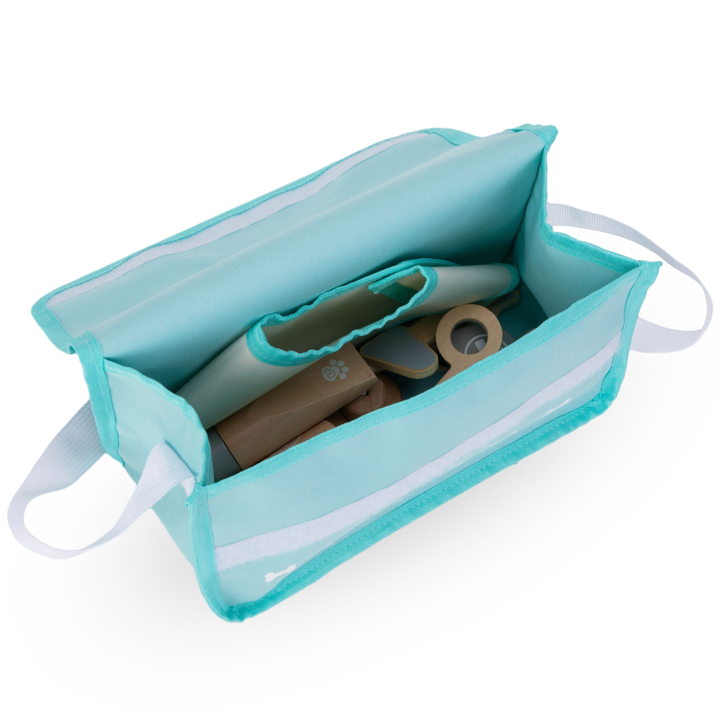 Conjunto veterinario de madera.