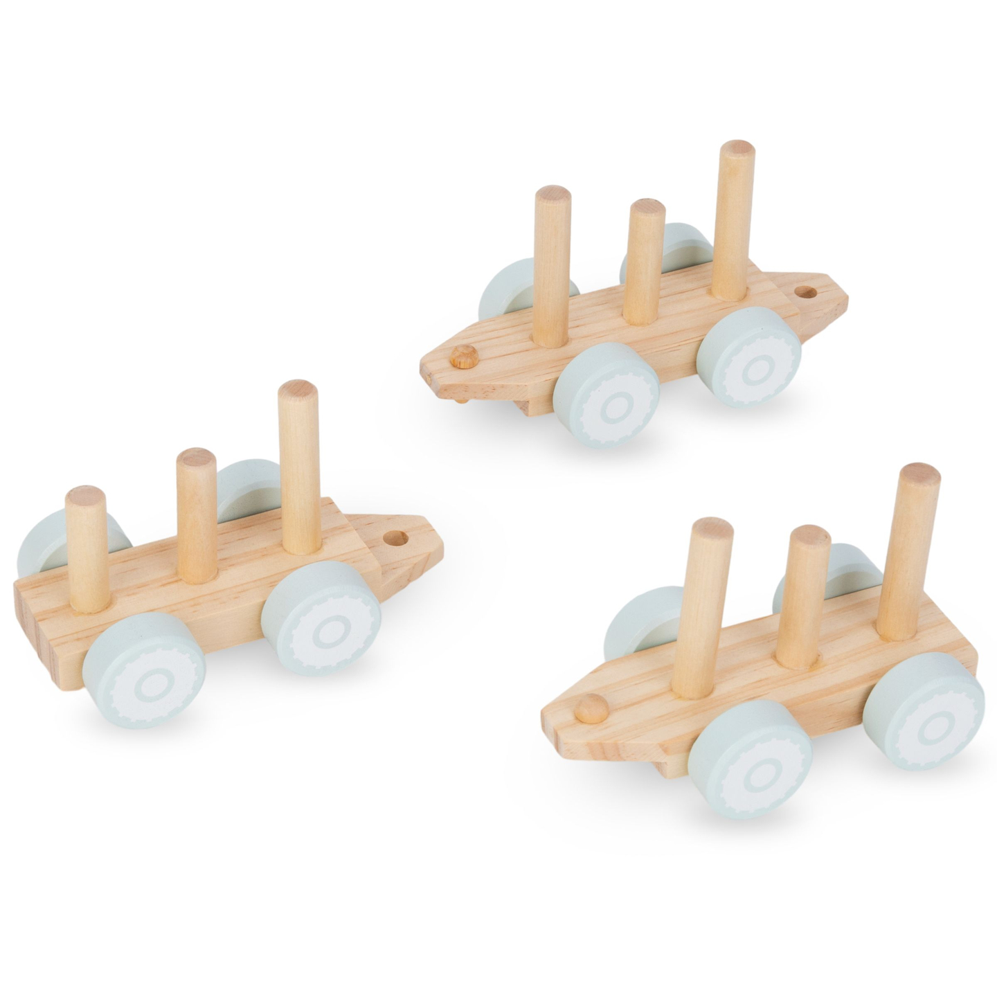 Tren de madera con bloques para niño - Granja
