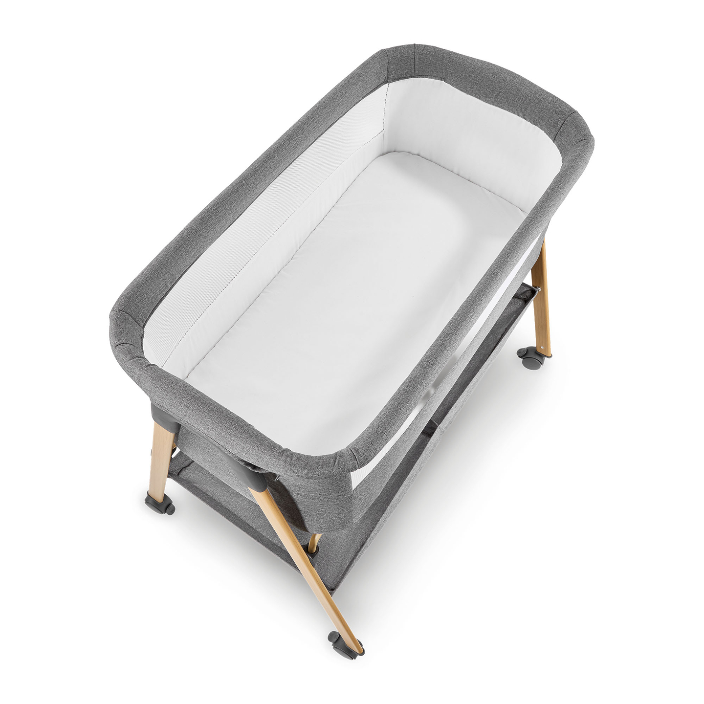 Cuna de bebé, independiente, cuna de viaje, cuna con colchón - gris