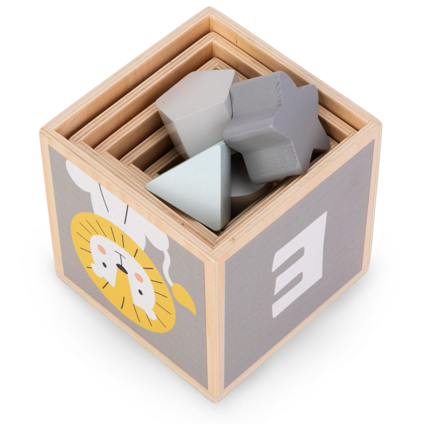 Torre de madera - clasificador de formas números animales del alfabeto