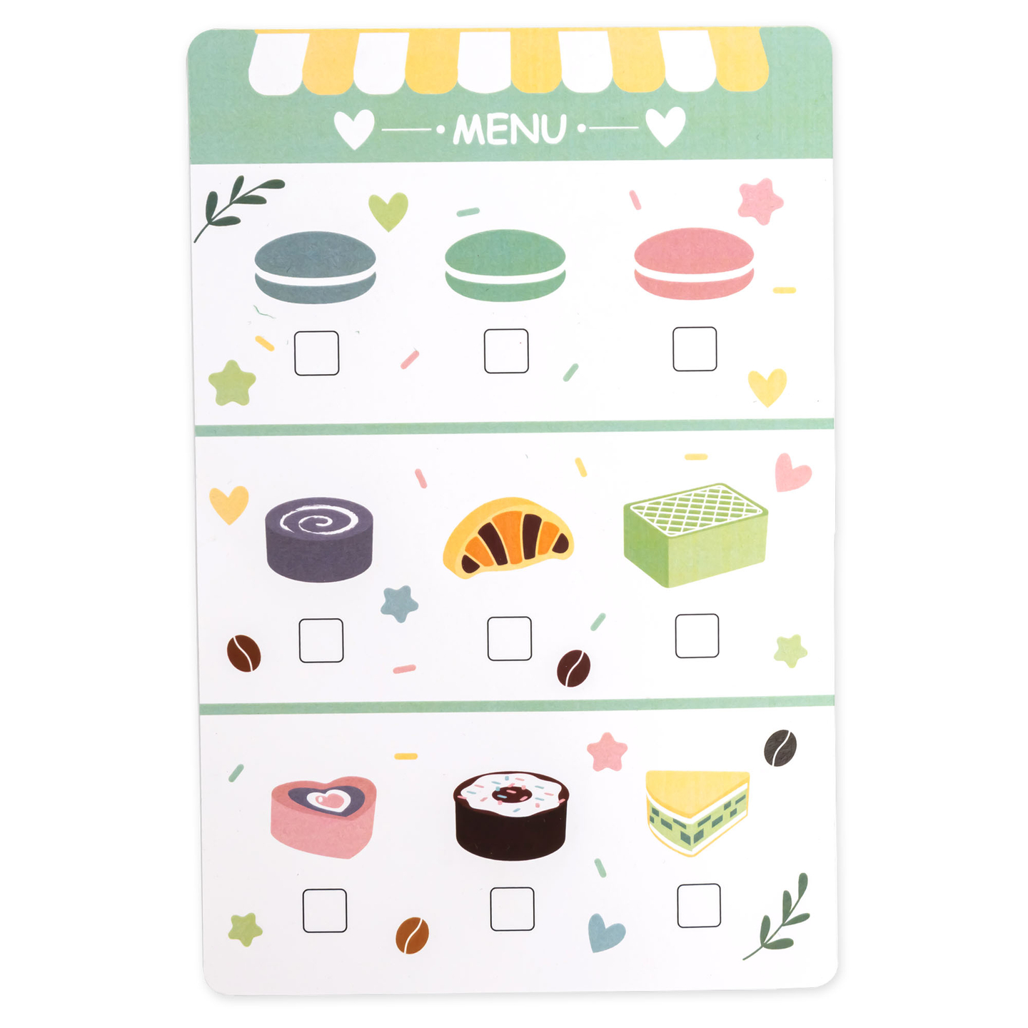 Una gran heladería de madera con pizarra magnética, cafetera y juego de helados y postres: ¡más de 70 piezas!