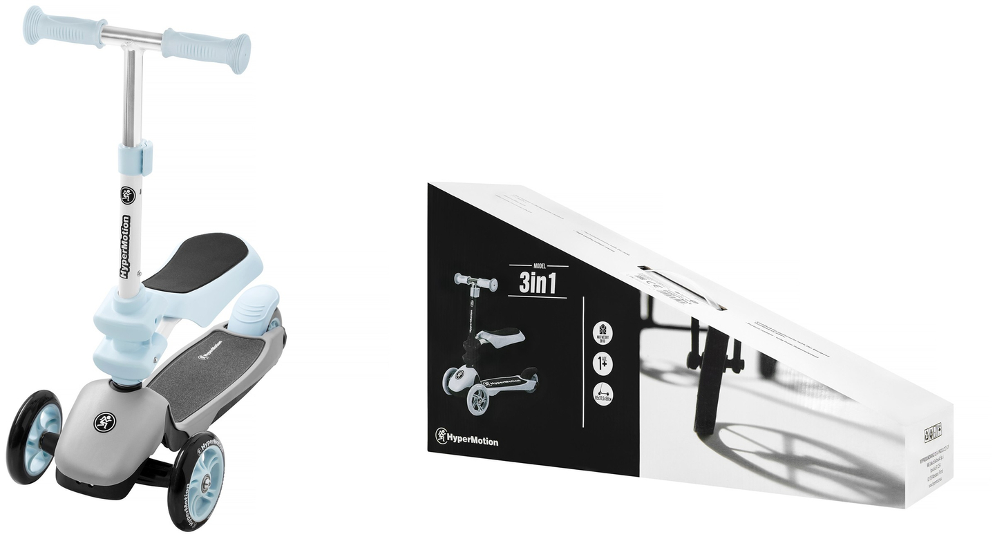 Patinete de equilibrio de tres ruedas 3 en 1 HyperMotion - azul