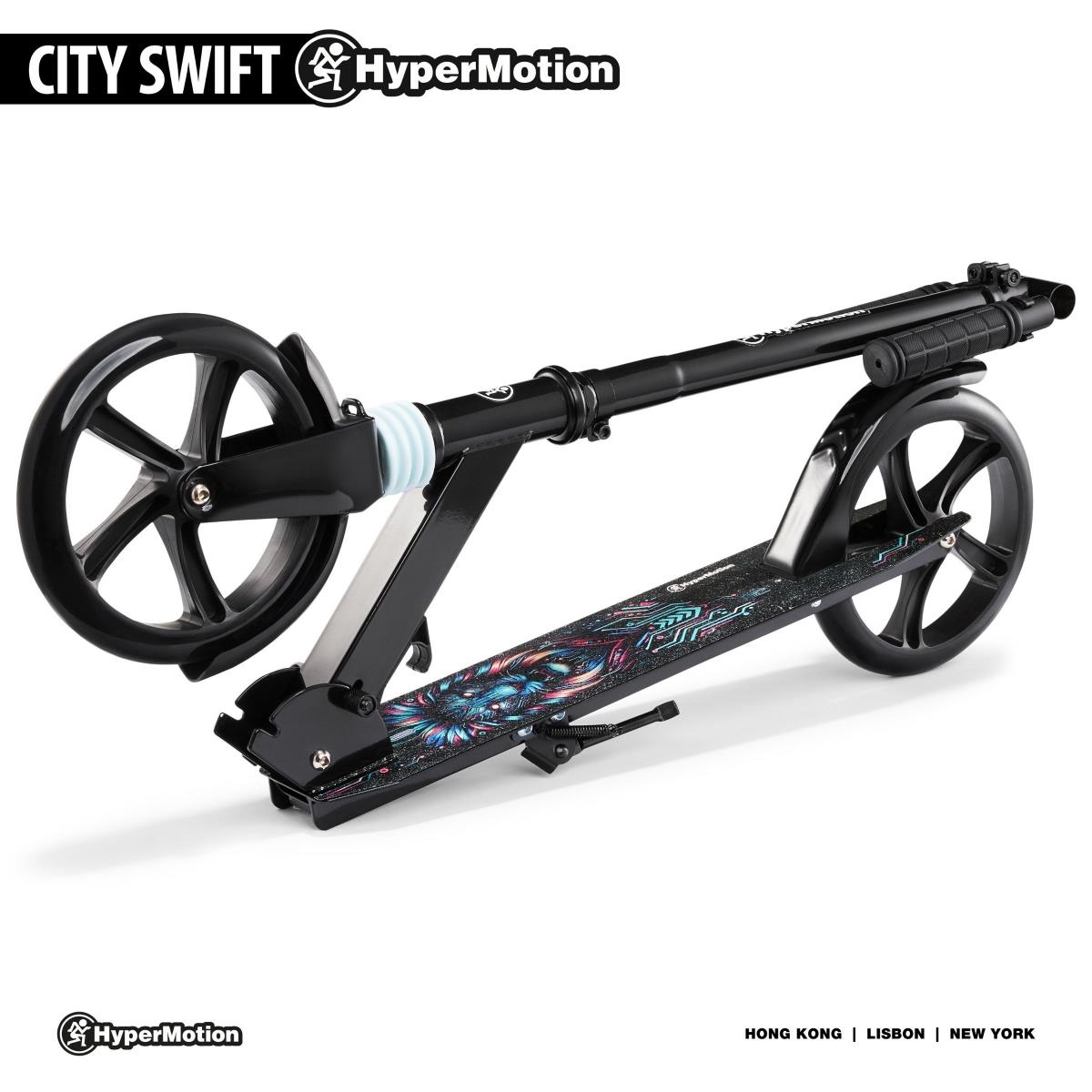 Scooter de dos ruedas para jóvenes adultos - con amortiguador - Hypermotion CITY SWIFT Digital Lion - 100kg