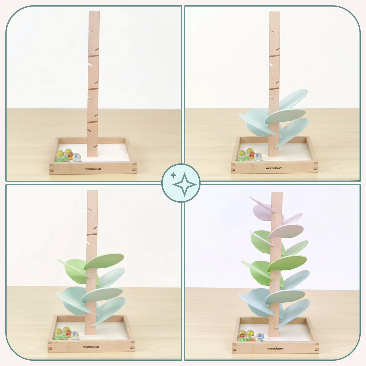 Culódromo de madera - árbol sonoro con bolas