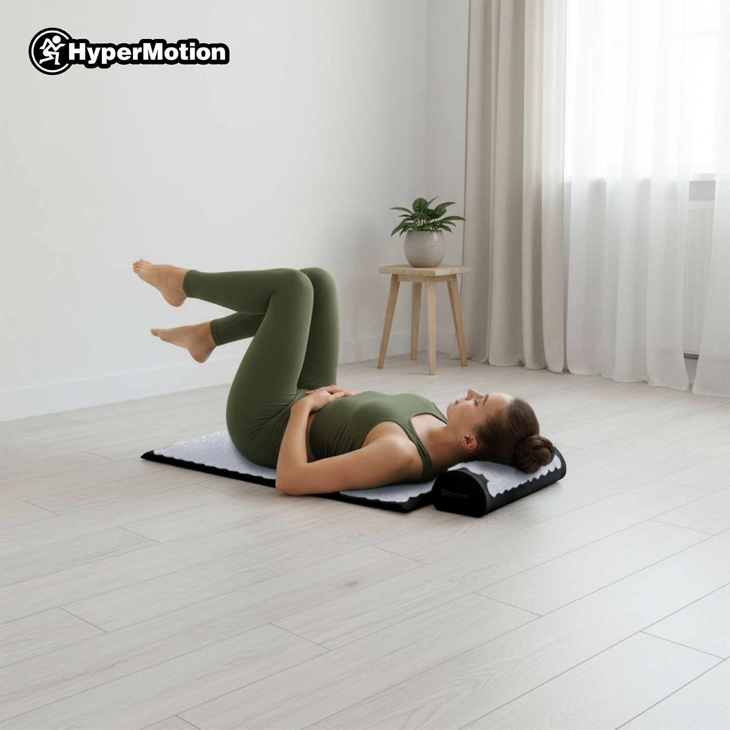 Esterilla de acupresión con almohada y funda - 72 cm HyperMotion blanco y negro