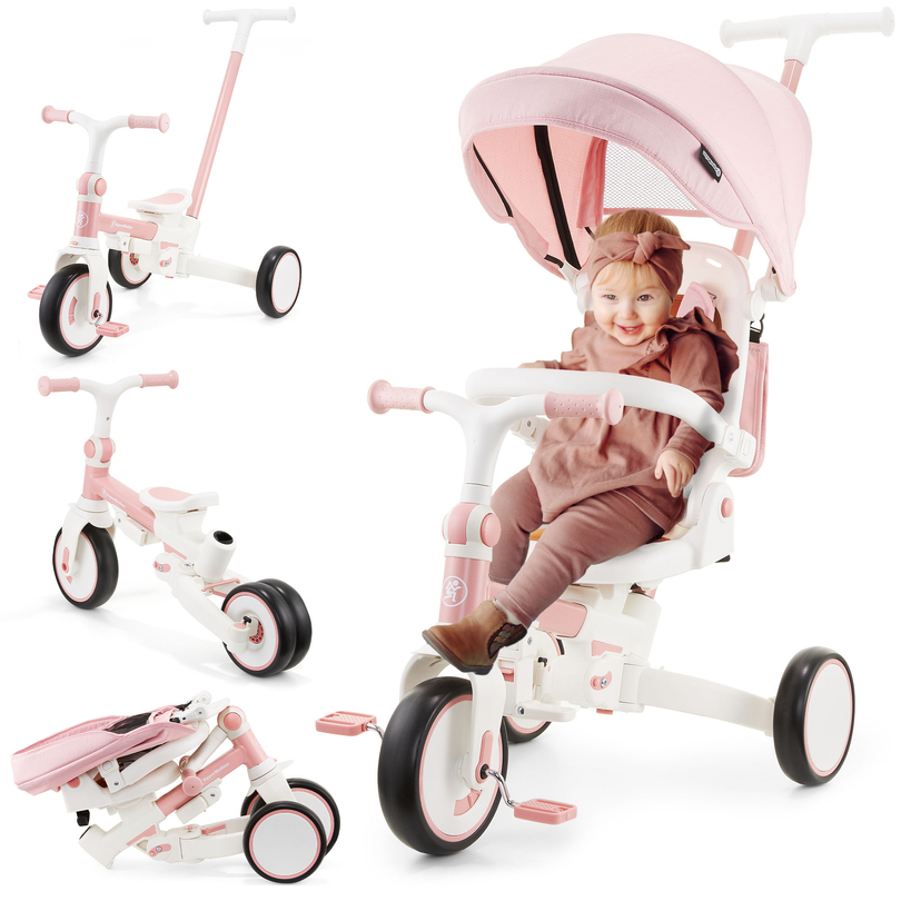 8en1 triciclo multifuncional TOBI FOREST - rosa