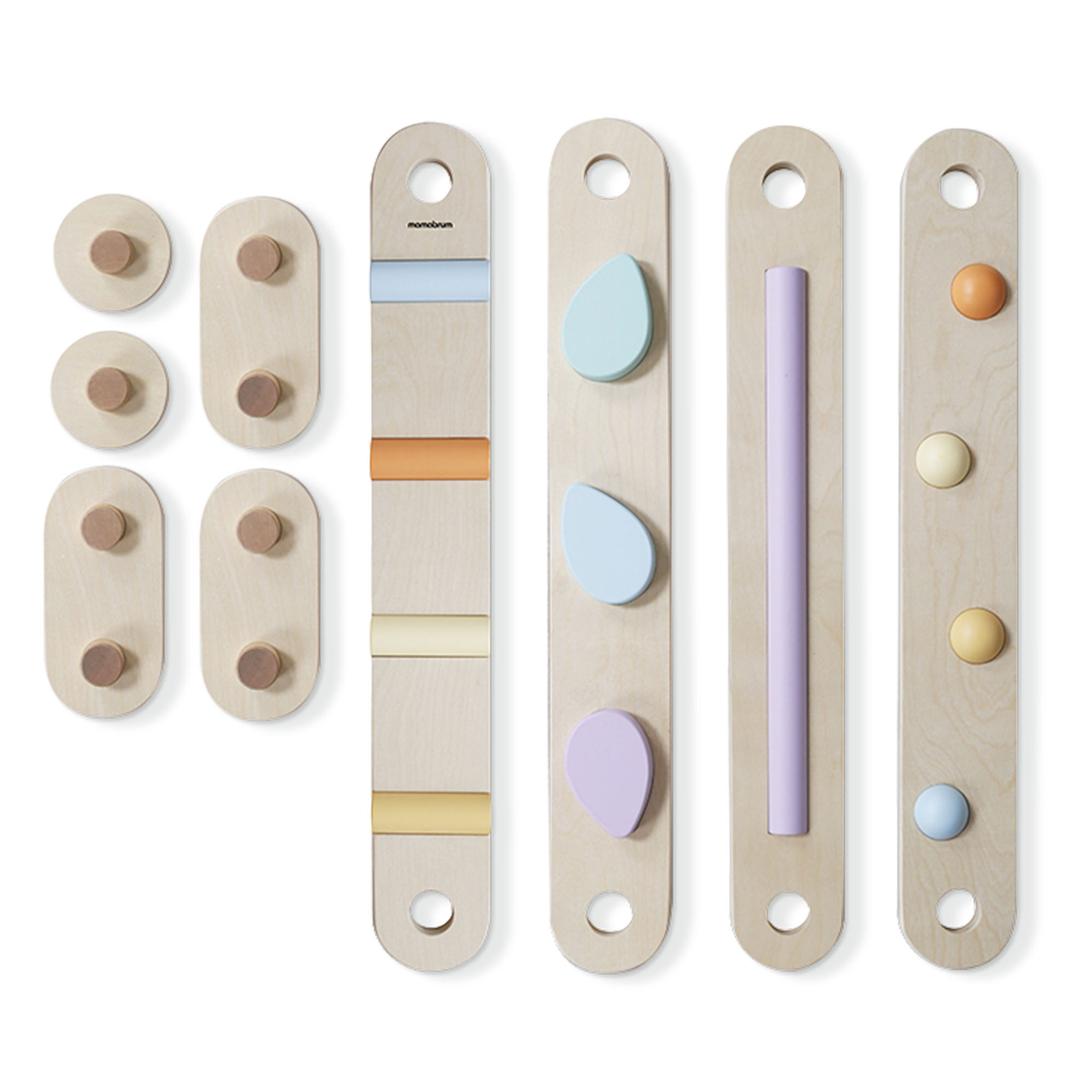 Gran recorrido sensorial de madera - pista de equilibrio - 9 elementos