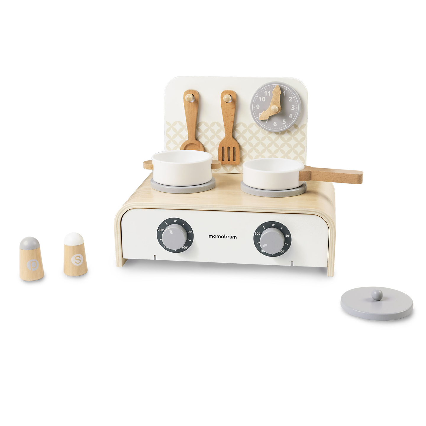 Cocina plegable de madera Mamabrum para niños: juego con ollas, accesorios de cocina y almacenaje