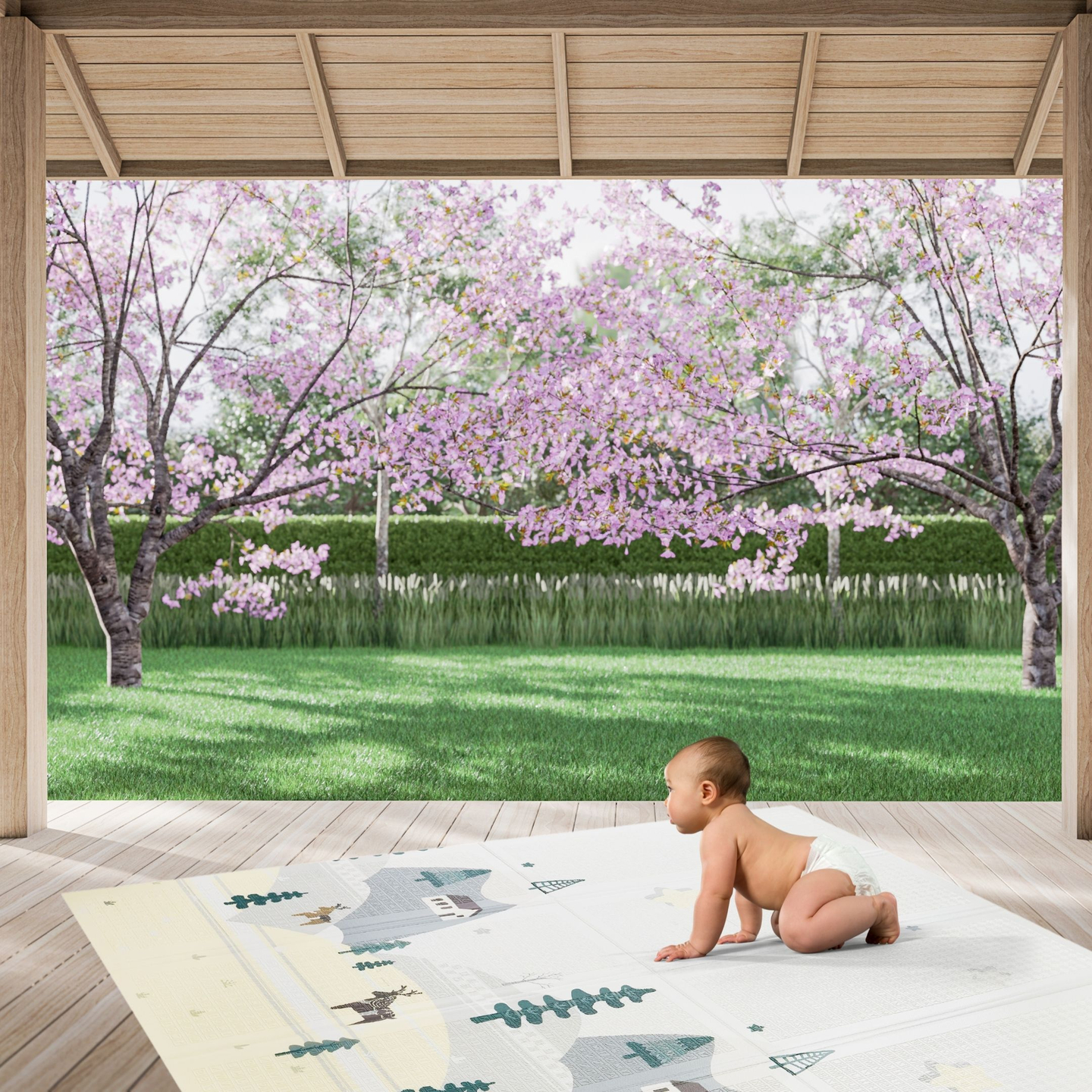 Estera de espuma XXL de doble cara - plegable 1 CM (montaña y carretera)