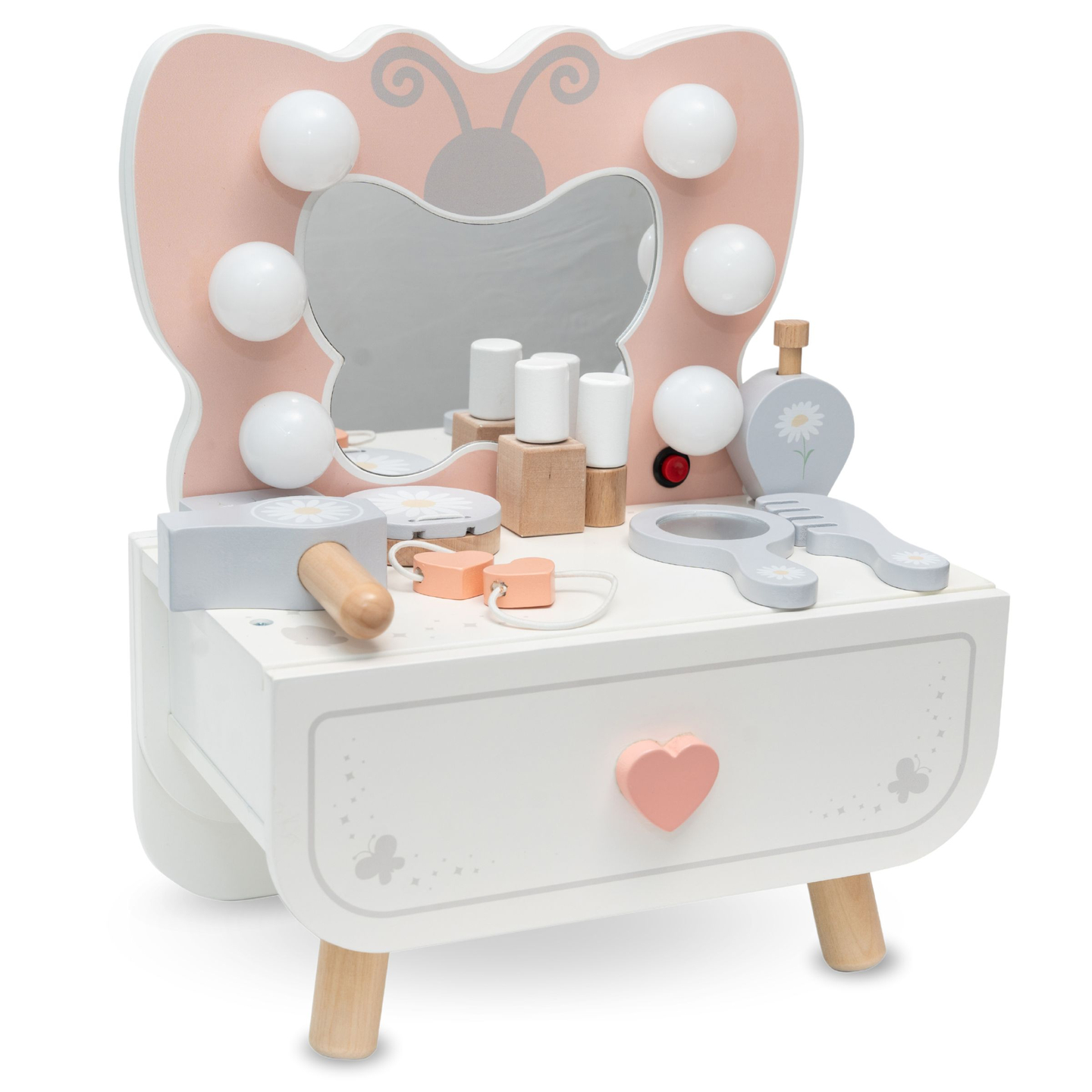 Mini tocador de madera con iluminación LED - Butterfly