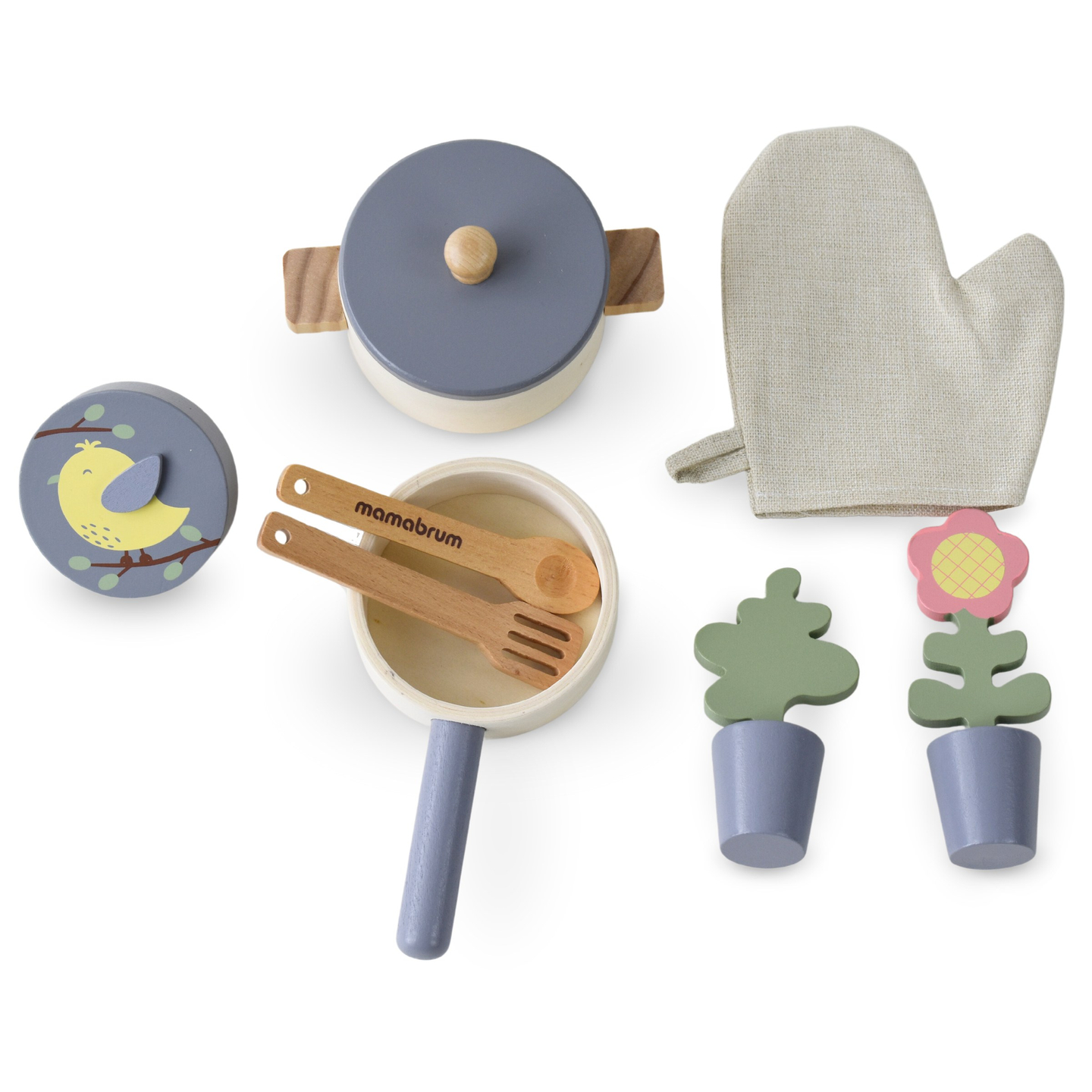 Cocina de jardín de madera con accesorios - boho natural