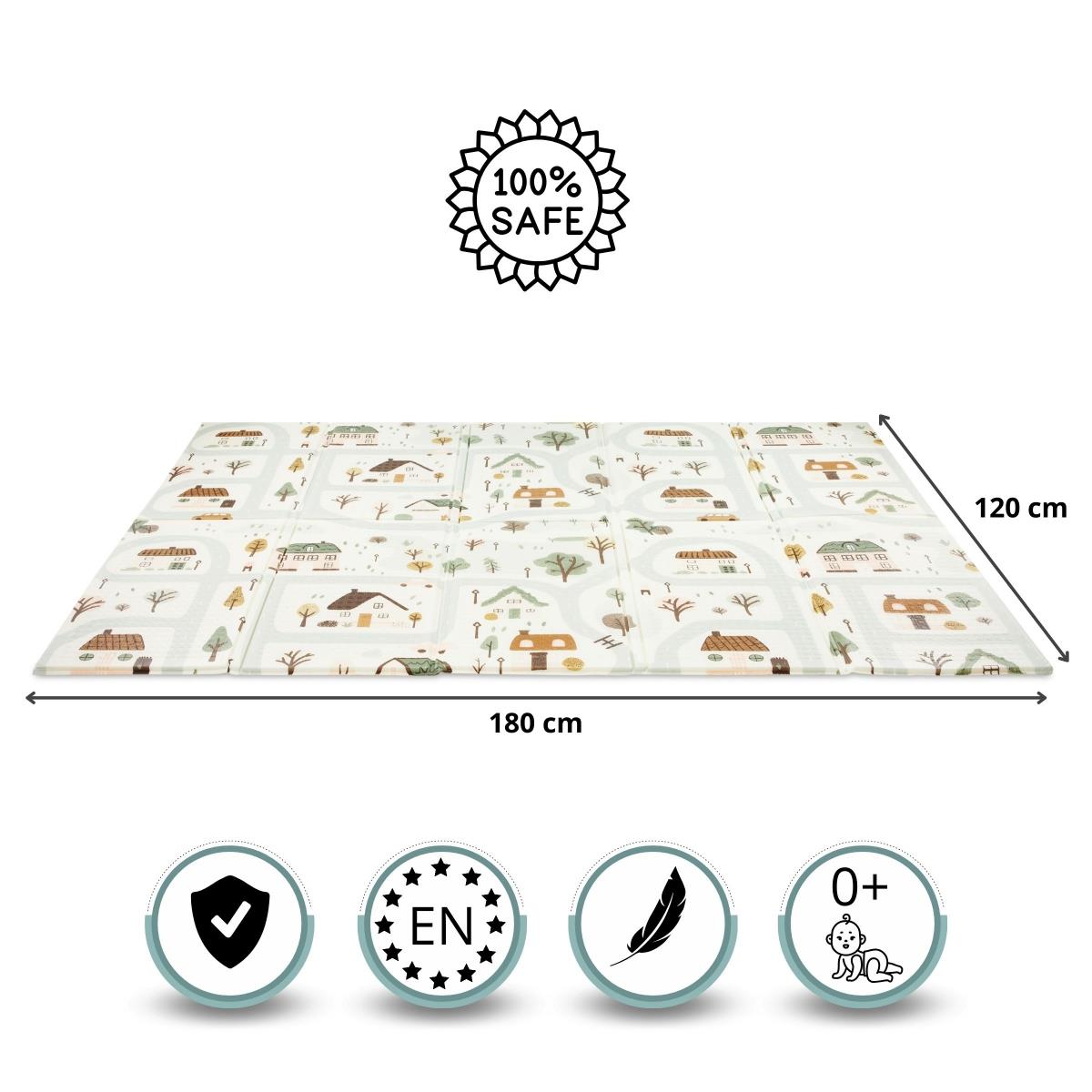 Estera de espuma plegable por las dos caras 180 x 120 x 1cm - Charming Town/Sand Beige