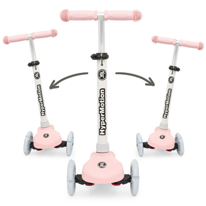 TRINGO scooter de tres ruedas, 3-8 años - rosa + ruedas LED brillantes