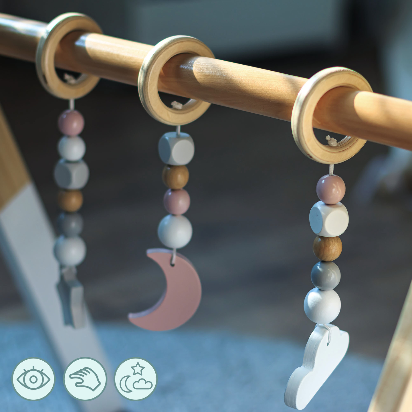 Soporte educativo de madera Baby Gym - color blanco