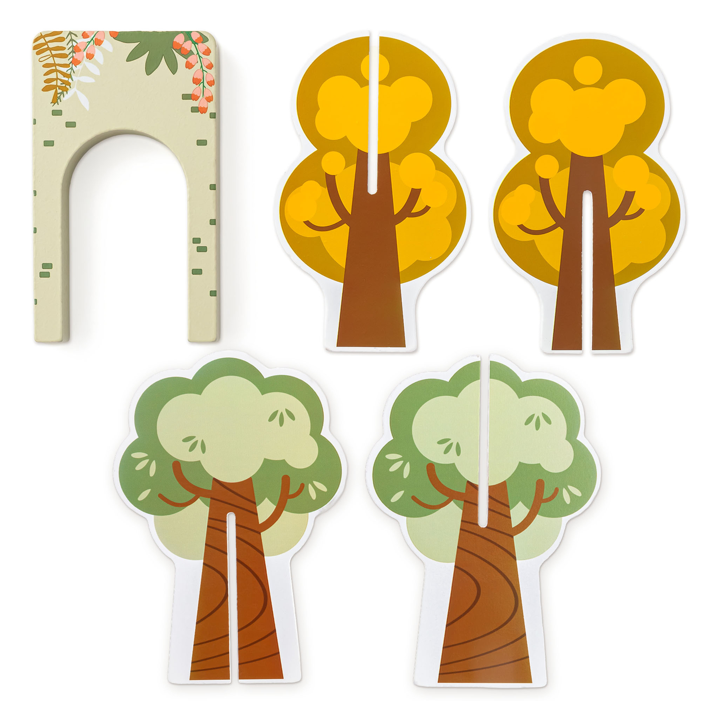 Tren de madera del zoológico: rompecabezas, tren, vías, animales, puente, barrera