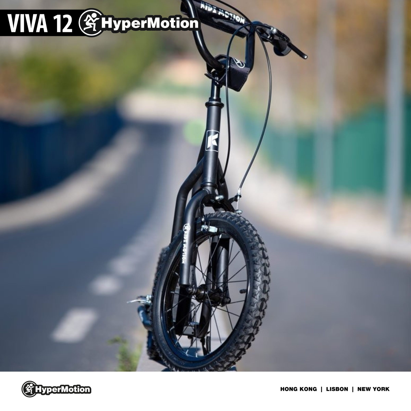 Patinete HyperMotion VIVA 12 (ruedas inflables de 30 cm) - Negro