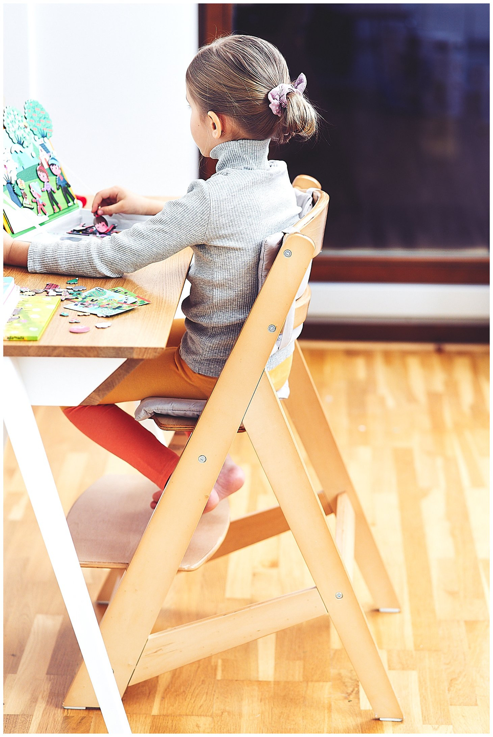 Moby-System WOODY Silla de alimentación de madera - color madera natural