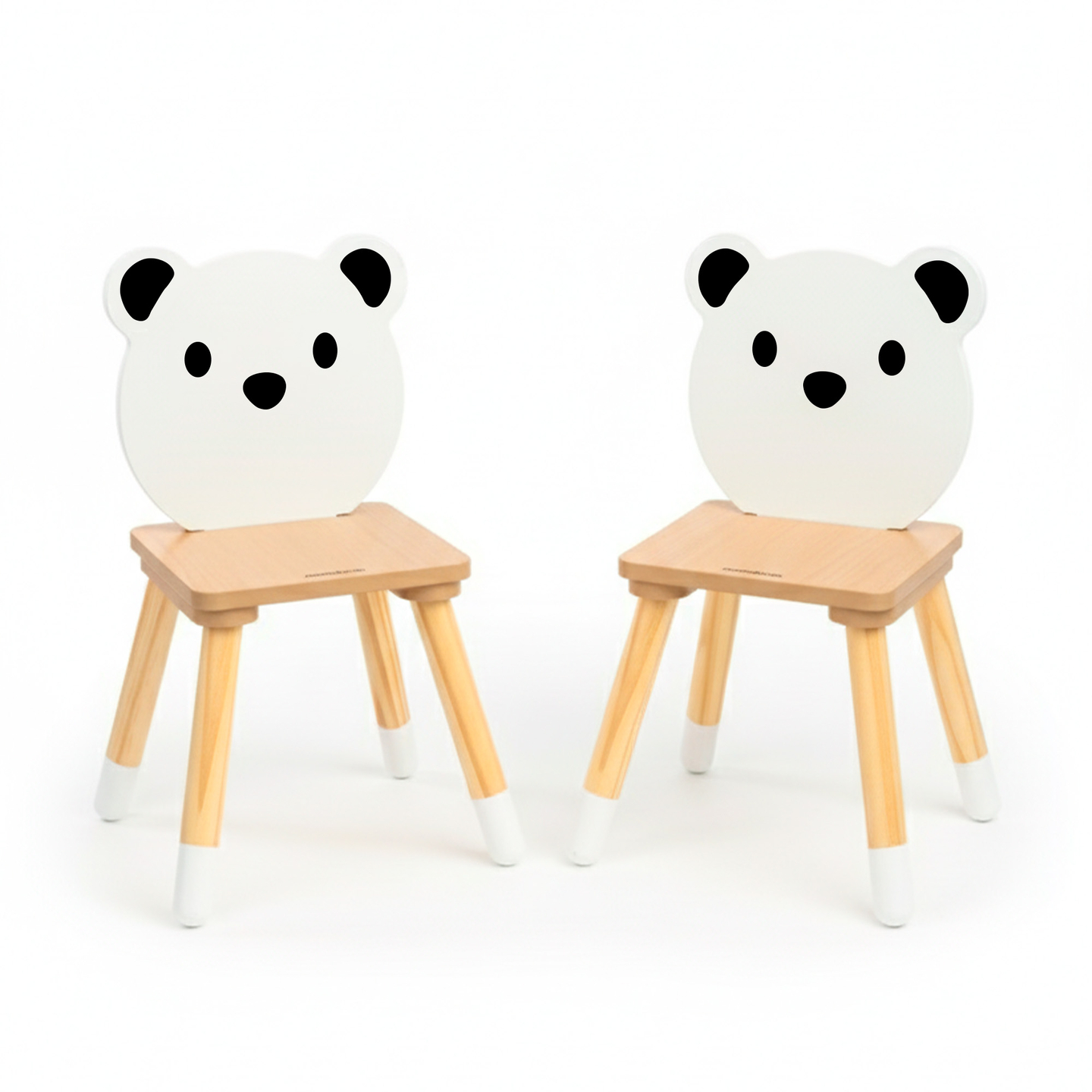 Mesa de madera con almacenaje y 2 sillas Conjunto infantil - Lindo Osito de Peluche