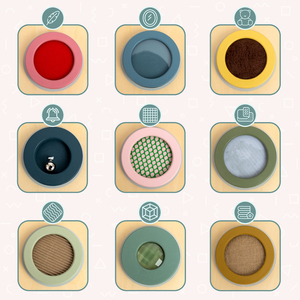 Tablero sensorial Montessori de madera: 9 texturas para descubrir y desarrollar el sentido del tacto