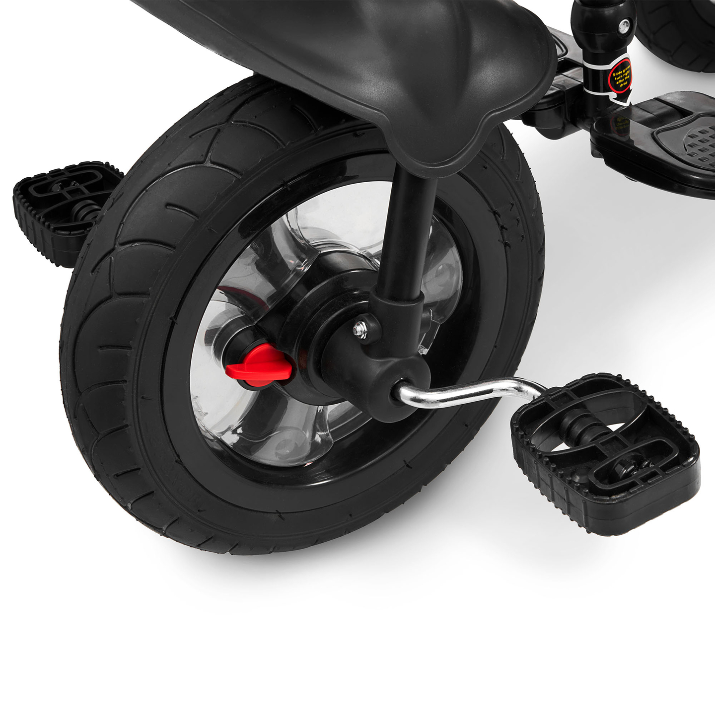 Triciclo para niños de 1 a 4 años - TOBI FREY - color gris - giratorio - ruedas hinchables + empujador