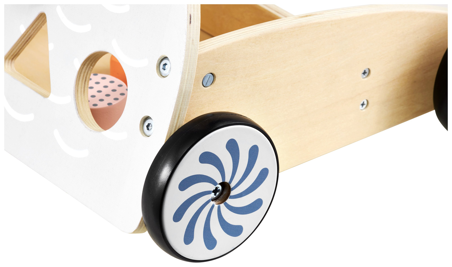 Andador - empujador - cochecito multifuncional de madera con bloques - Búho