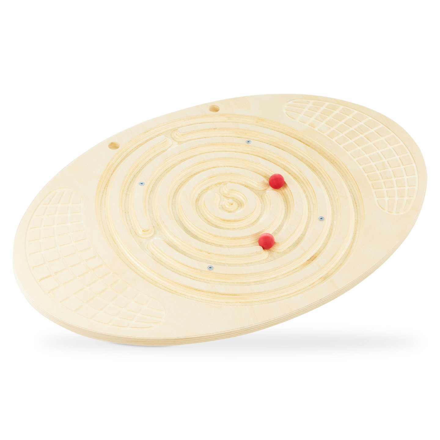 Tabla de equilibrio de madera con laberinto y bolas: balancín de equilibrio