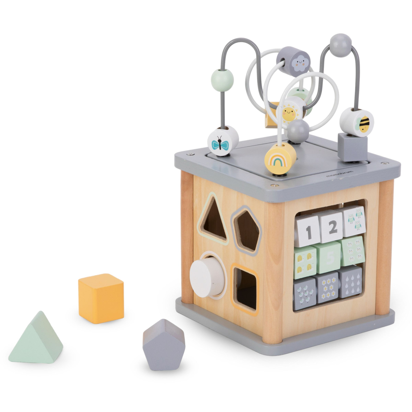 Cubo educativo Montessori de madera - bucle motor