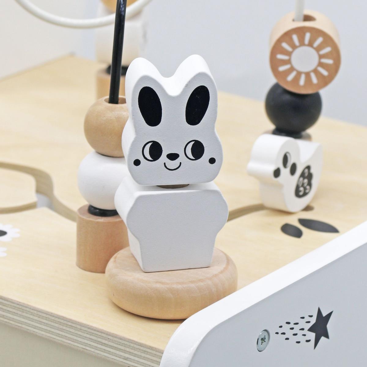 Cochecito de madera 6en1, andador con función de mesa de aprendizaje