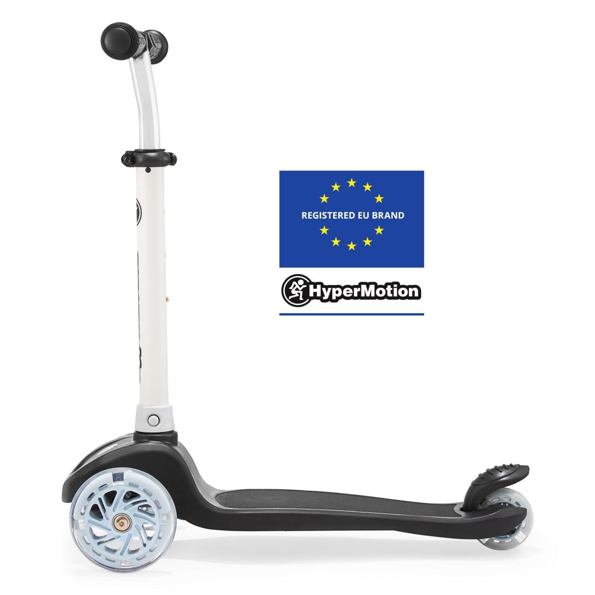 TRINGO scooter de tres ruedas, 3-8 años - negro + ruedas LED brillantes