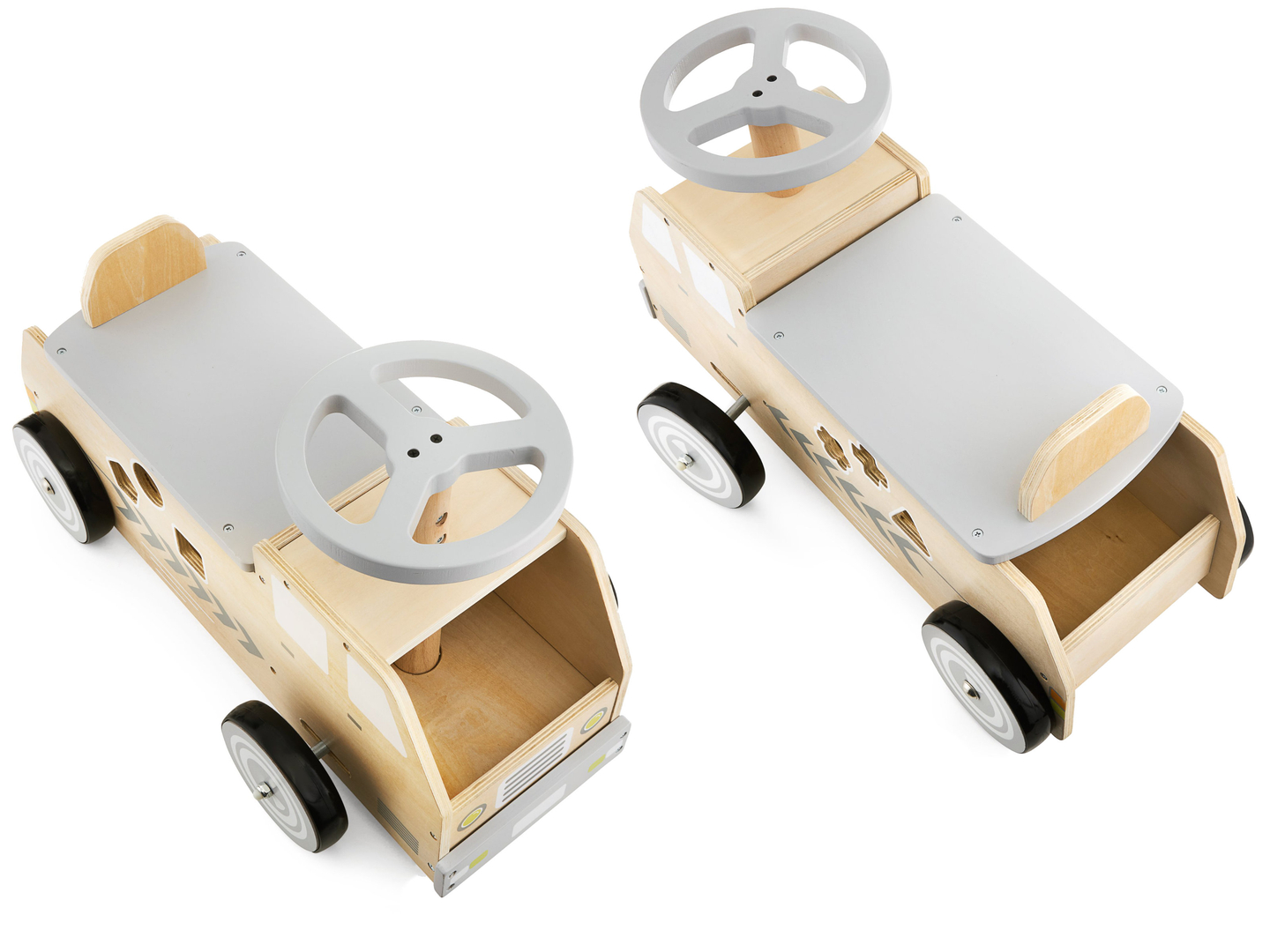 Correpasillos de madera, coche, coche de juguete con bloques