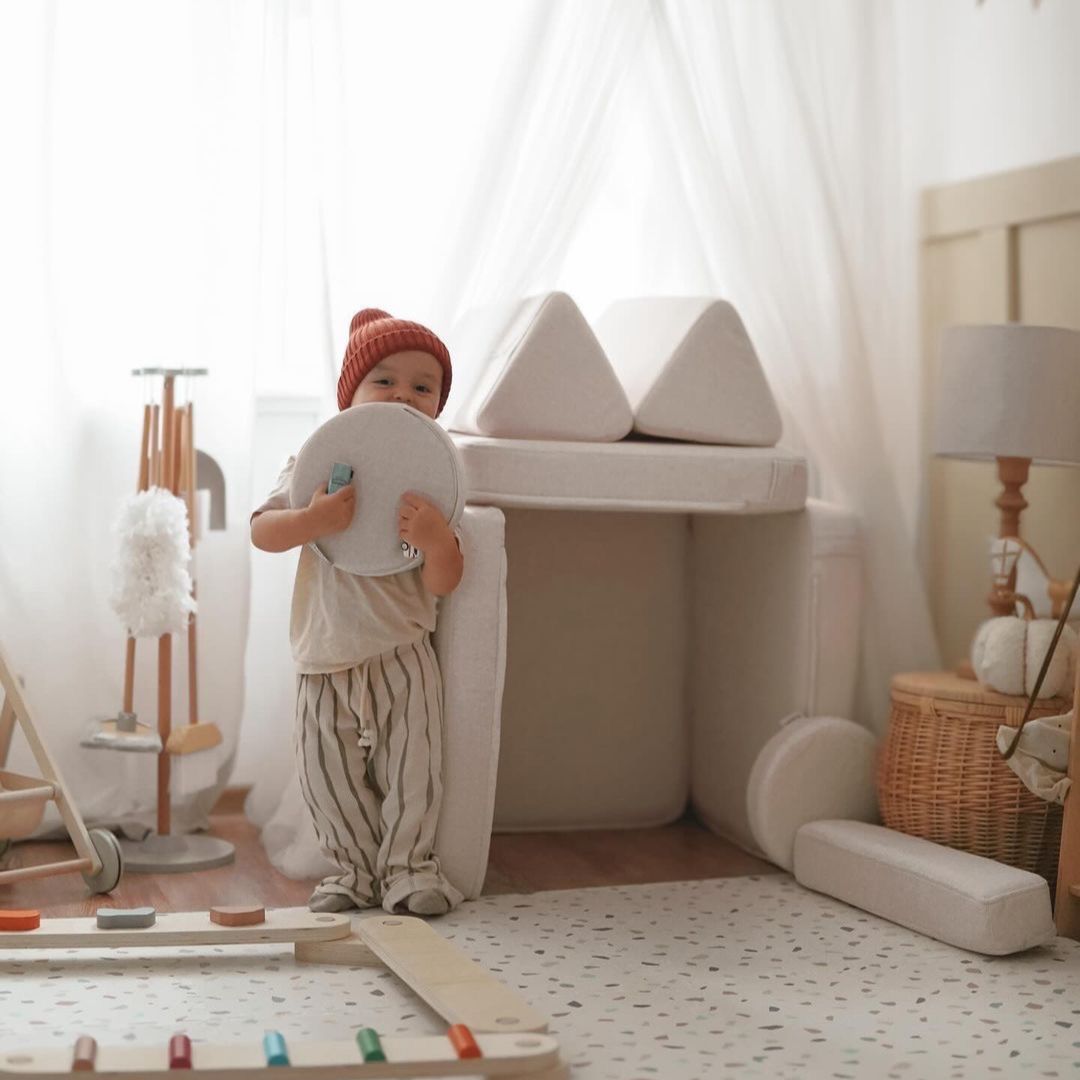 Pista de equilibrio de madera - camino sensorial - 14 elementos