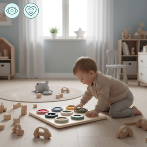 Tablero sensorial Montessori de madera: 9 texturas para descubrir y desarrollar el sentido del tacto