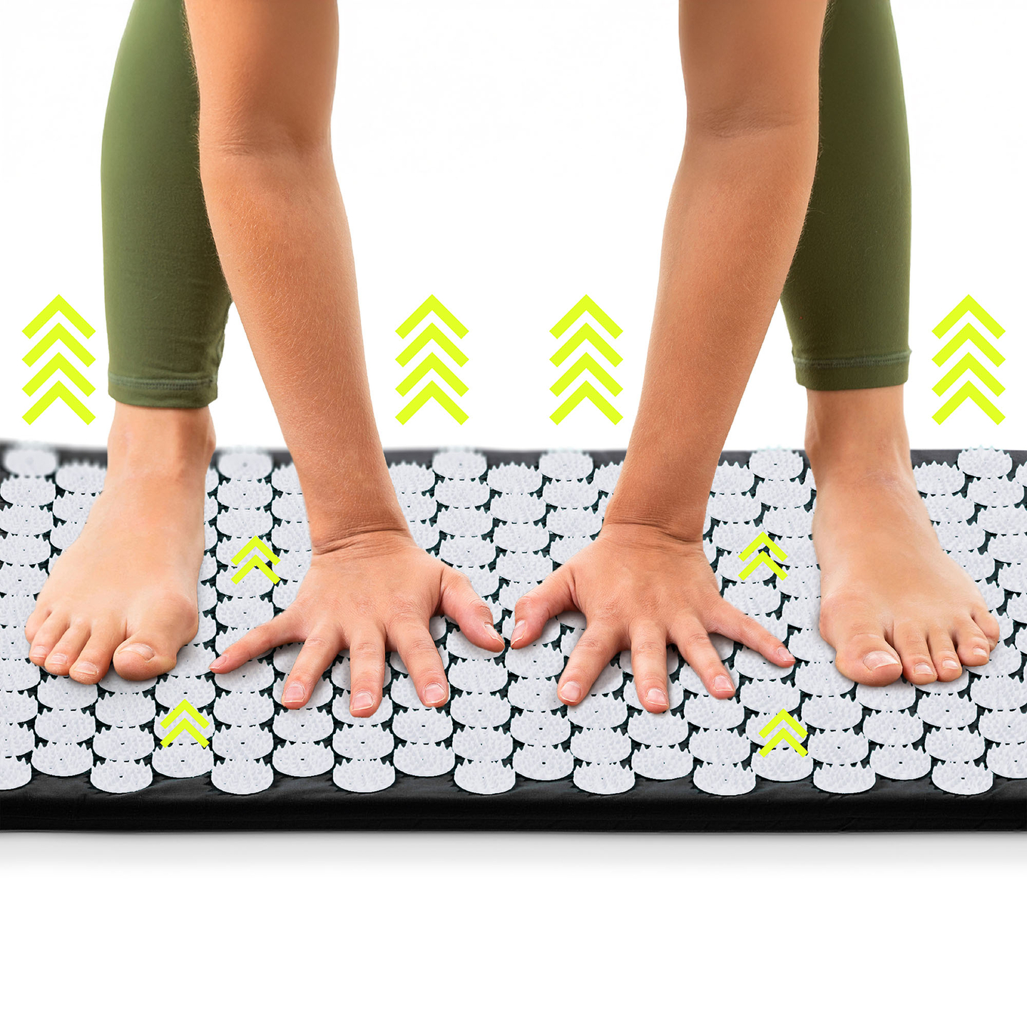 Esterilla de acupresión con almohada y funda - 72 cm HyperMotion blanco y negro