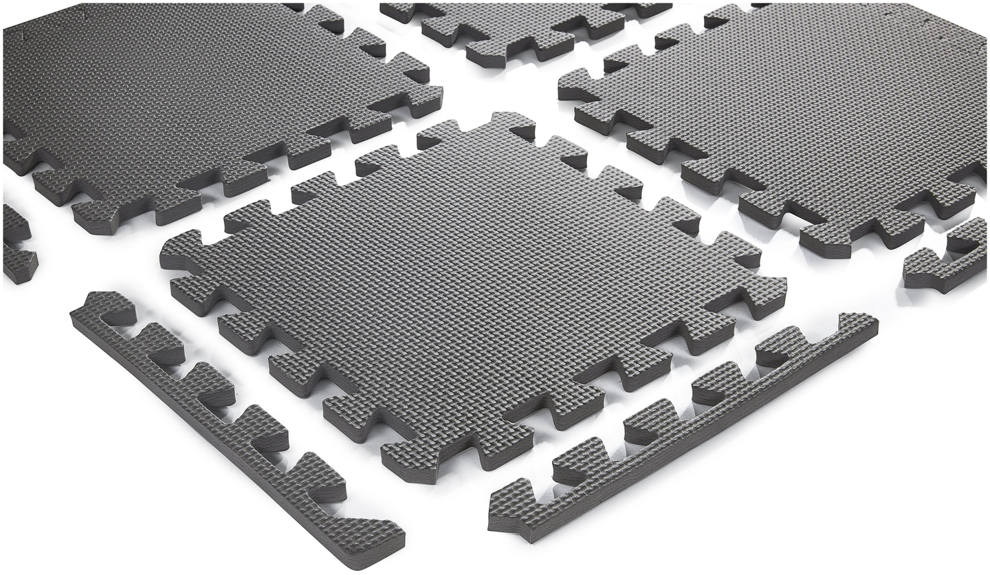 Puzzle de espuma 12 uds. - tapete educativo de espuma 120 x 90 x 1,2 cm con borde - rosa