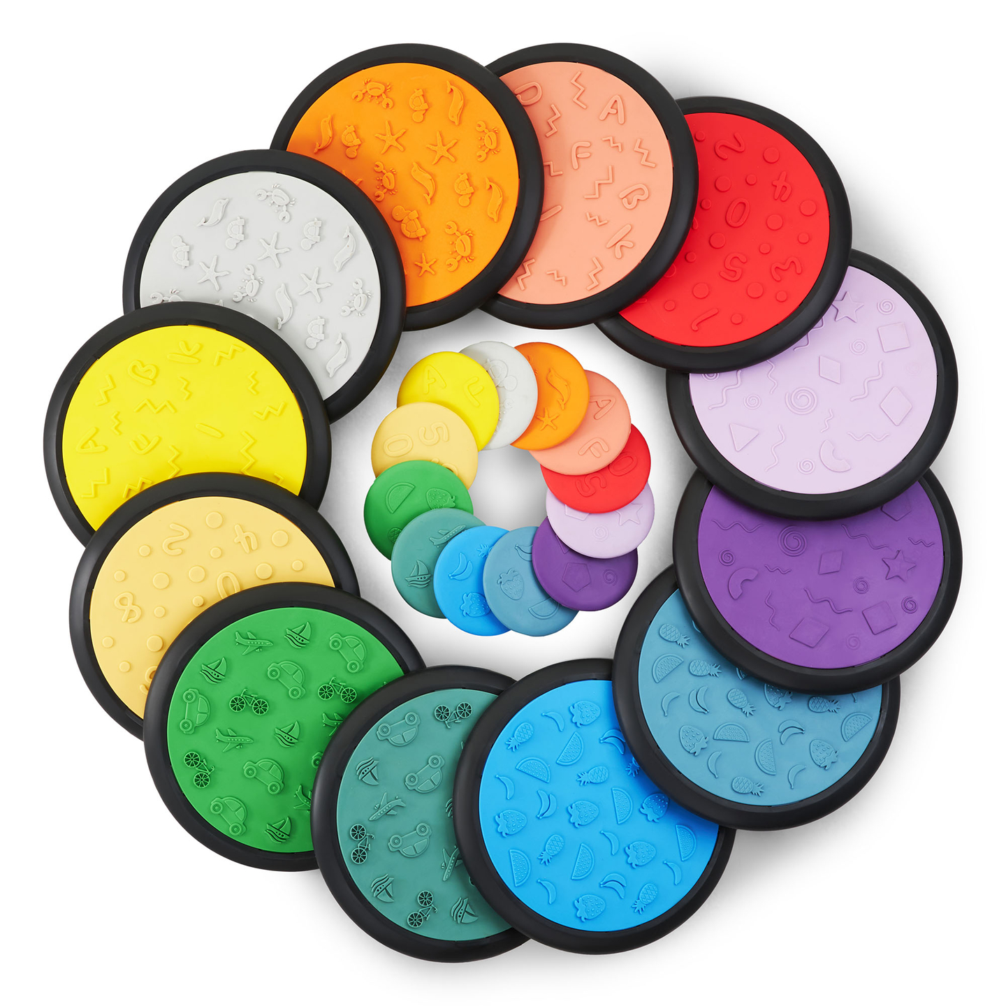 Discos sensoriales de colores para niños - 24 piezas