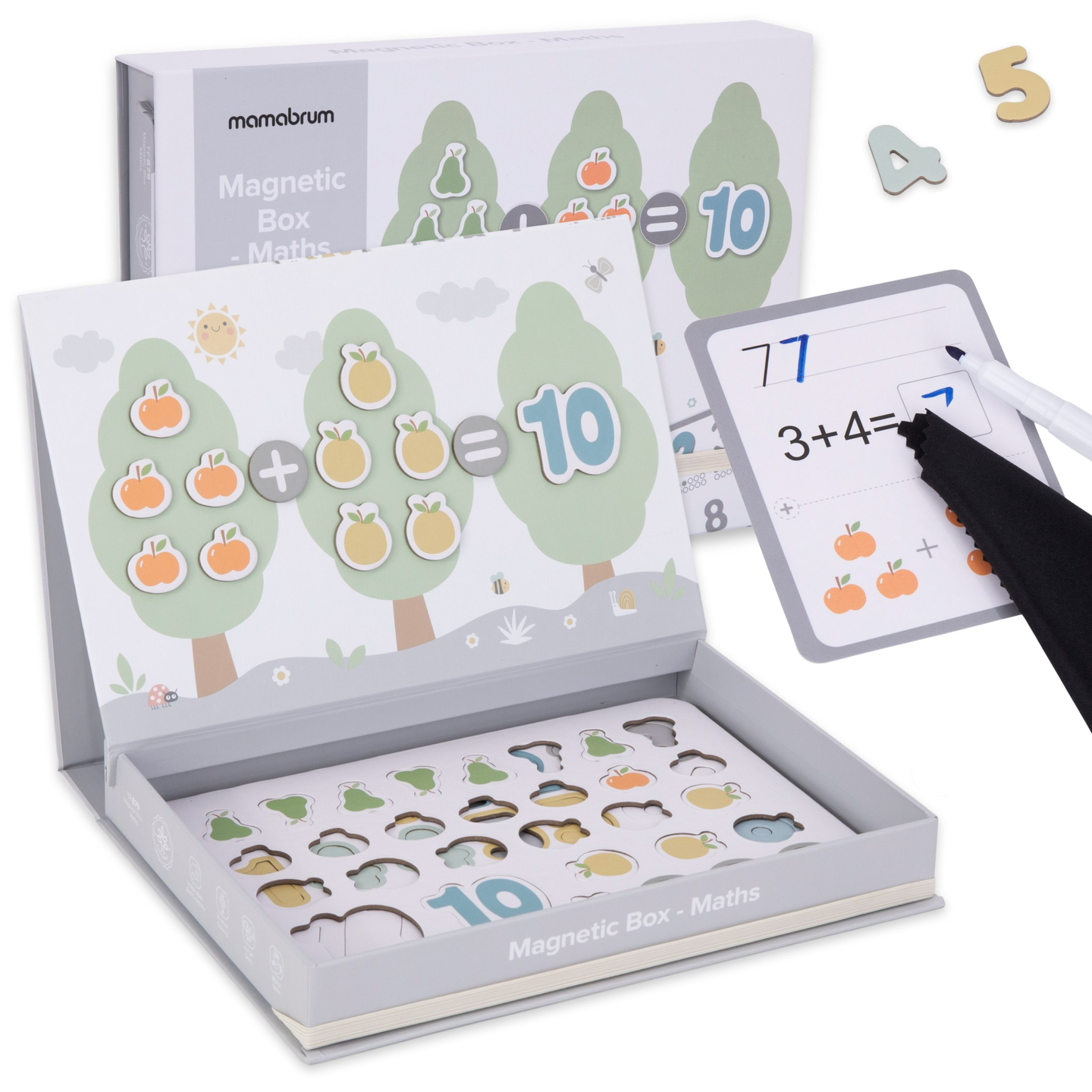 Puzzle matemático magnético - Caja educativa - Aprender los números y contar