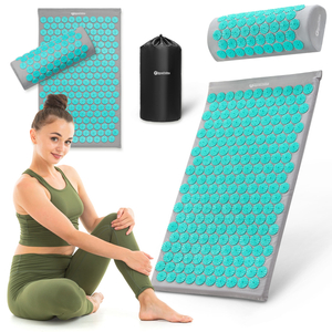 Esterilla de acupresión con almohada y funda - 72 cm HyperMotion gris-menta