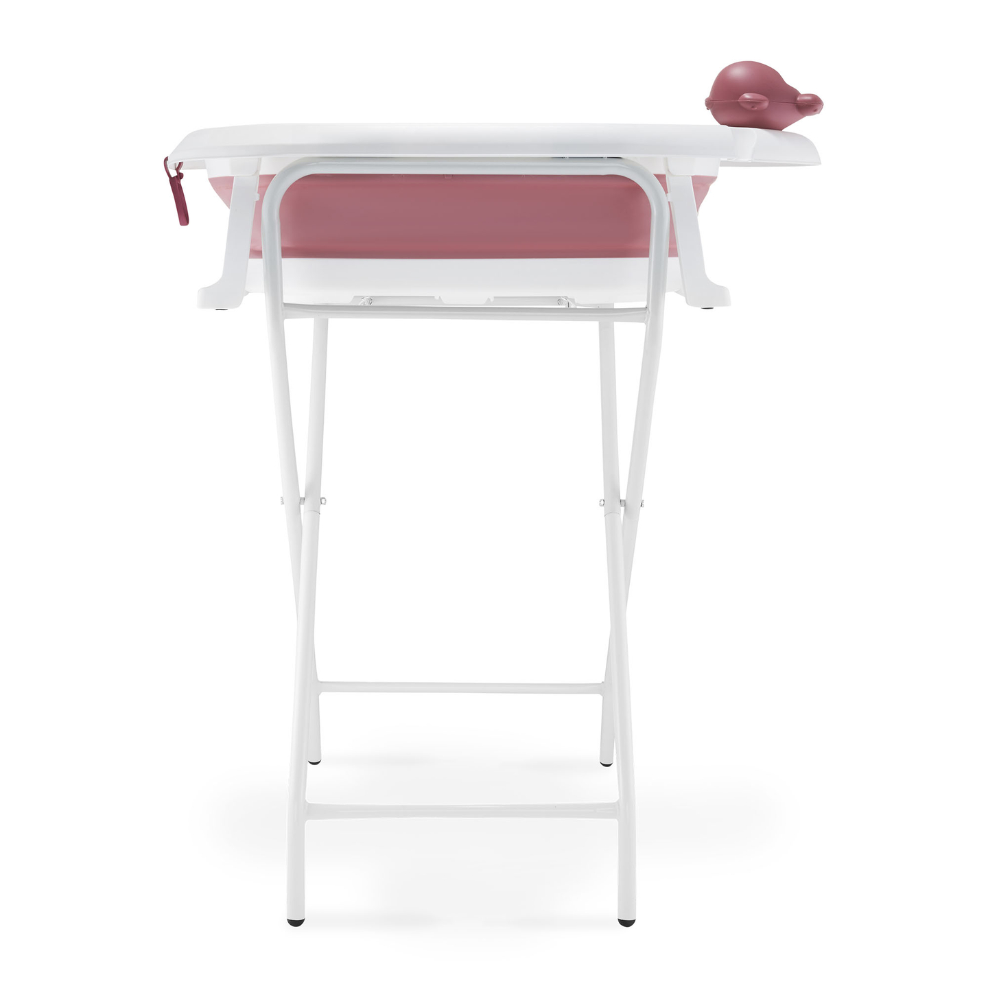 Bañera plegable para bebés con termómetro, inserto y soporte - color rosa sucio