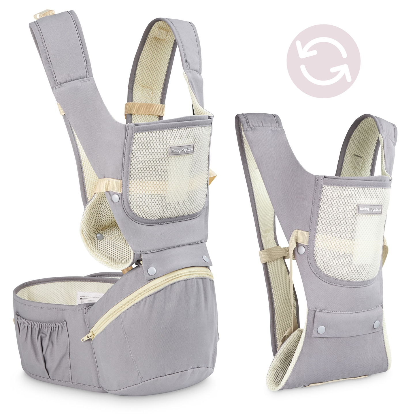 Portabebés ergonómico - AMY 10en1 - 0-36 meses, gris
